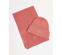 GANT - Set regalo in maglia a trecce color albicocca con berretto e sciarpa-Nero One Size