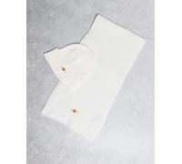GANT - Set regalo in maglia a trecce color crema con berretto e sciarpa-Bianco One Size