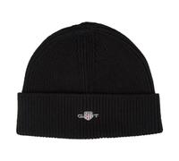 GANT Shield Cotton Beanie Berretto, Nero, Taglia Unica Unisex-Bambini e Ragazzi