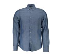 Gant, ,Shirts ,Uomo ,Blu ,S Camicia Blu Maniche Lunghe Collo Italiano