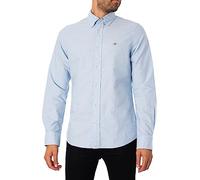GANT - Camicia Oxford slim fit azzurra con logo-Blu 58