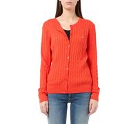GANT Stretch Cotton Cable Cardigan Maglione, Marled Red, XL Donna