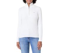 GANT Stretch Cotton Cable Half-Zip Pullover, Eggshell, M Donna