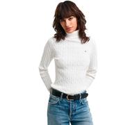 GANT Stretch Cotton Cable Turtleneck Maglione, Eggshell, XSmall Donna
