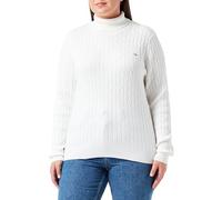 GANT Stretch Cotton Cable Turtleneck Maglione, Guscio d'uovo, M Donna