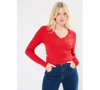 GANT - Stretch Cotton Cable V-Neck Rosso - Abbigliamento M Rosso