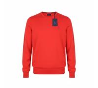 Gant Stretch Cotton Contrast C-Neck Uomo Maglione L Lava Red Tight-Knit Pullover