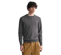 GANT Superfine Lambswool C-Neck Pullover, Carbone Melange, S Uomo
