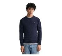 GANT Superfine Lambswool C-Neck Pullover, Dark Navy Melange, 2XL Uomo