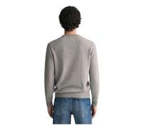 GANT Superfine Lambswool C-Neck Pullover, Charcoal Melange, L Uomo