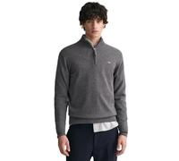 GANT Superfine Lambswool Half Zip, Pullover Uomo, Charcoal Melange,