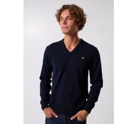 GANT - Superfine Lambswool V-Neck Blu - Abbigliamento S Blu