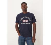 GANT - T-shirt blu navy con logo colloge 42
