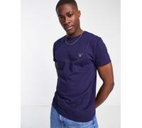 GANT - T-shirt blu navy notte con logo original 42
