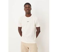 GANT - T-shirt color crema con logo piccolo al centro-Bianco 56