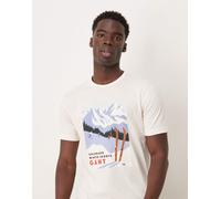 GANT - T-shirt crema con stampa sci e logo-Bianco 46