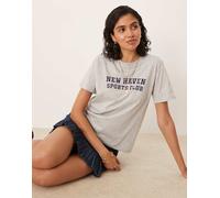 Gant - T-shirt grigia con grafica-Grigio S