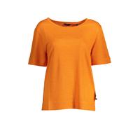 Gant - Top T-Shirt in Lino Arancione- Maniche Corte- Ampio Scollo- Logo - - Tops - Donna - Arancione - S