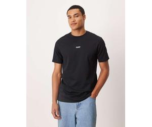 GANT - T-shirt nera con logo piccolo centrale-Nero 50