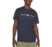 GANT T-Shirt Stampata con Grafica SS, Blu-Evening Blue, XXL Uomo
