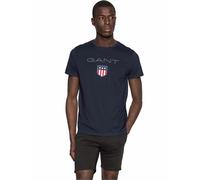 GANT T-Shirt Uomo Manica Corta Maglietta Casual Solido Girocollo Cotone Classico