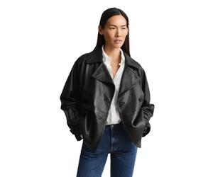 Gant - Trench corto in morbidissima pelle di agnello - - Jackets - Donna - Nero - S
