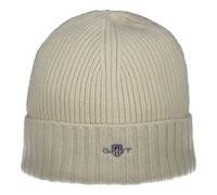 GANT Unisex Berretto - Shield Lana Beanie, Rippstrick, Woll-Mix, Logo One Taglia