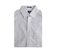 Gant Uomo Blu Nautico Dobby Righe Camicia Aderente 365655 Taglia Media Nwt