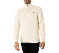 GANT Uomo Felpa casual in cotone con mezza zip, Beige