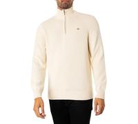 GANT Casual Cotton Mezza Zip Maglione, Crema, XL Uomo