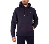 GANT Uomo Felpa con Cappuccio Pullover Normale, Evening Blue, M