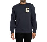 GANT Uomo Felpa con distintivo, Blu