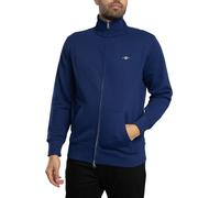 GANT Uomo Felpa con zip intera Regular Shield, Blu