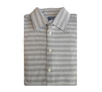 Gant Uomo Grigio Barstripe Pique Aperto Colletto Camicia 364276 Taglia Media Nwt