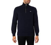 GANT Uomo Maglia Casual A Mezza Zip, Evening Blue, S