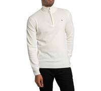 GANT Uomo Maglia mezza zip in lana d'agnello superfine, bianca