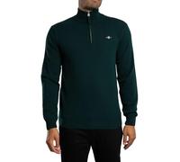 GANT Uomo Maglia Mezza Zip in Lana d'Agnello Superfine, Tartan Green, M