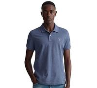 GANT Uomo Polo Regolare in piqué con Scudo, Dark Jeans Blue Melange, S