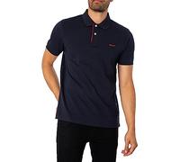 GANT Uomo Polo Regolare in Piquet A Contrasto, Evening Blue, L