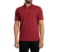 GANT Uomo Polo regolare in piquet a contrasto, Rosso