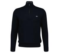 GANT Uomo Maglia classica in cotone con mezza zip, Blu