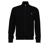 GANT Uomo Stirckjacke Con Colletto Alto - Micro Textured Cotone Zip Cardigan