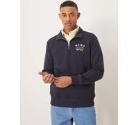 Gant - USA - Felpa blu navy con logo e zip corta 50