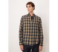 GANT - Windblown - Camicia blu navy a quadri in flanella vestibilità classica 46
