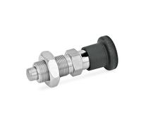 Ganter elementi standard | Vite di bloccaggio in acciaio inossidabile - GN 817 | Con blocco | Acciaio inossidabile | Perno di chiusura chimicamente nichelato | 1 pezzo, Nero, GN 817-4-6-CK-NI