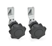 Ganter Norm elementi | Chiusure con elemento di comando - GN 115 | Comando con stella manico | 2 pezzi, nero, GN 115-SG-32