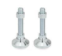 Ganter Norm elementi | da piedi/piedini di livellamento con uso generico - GN 343.2 | Piede diametro: 32 mm | in acciaio zincato, Blu passivato | 2 pezzi, argento, GN 343.2-32-M8-63-OS