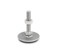 Ganter Norm elementi GN 41 - 60-D3 M8 - 50 SK - Acciaio Inox Piedini di livellamento | Gomma aufvulka nisiert, Argento