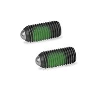 Ganter Norm elementi GN 615.3-KS M12 PFB - federnde Stampa pezzi con filettatura fusibile, Nero, 2 pezzi