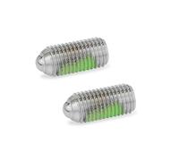 Ganter Norm elementi GN 615.3-KSN M10 PFB - federnde Stampa pezzi con filettatura fusibile, Argento, 2 pezzi